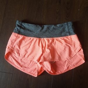 Coral pink Lululemon shorts